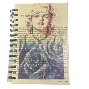 Journal Unique Marilyn Monroe Design Handmade Upcycled Spiral Notebook 200 Pages